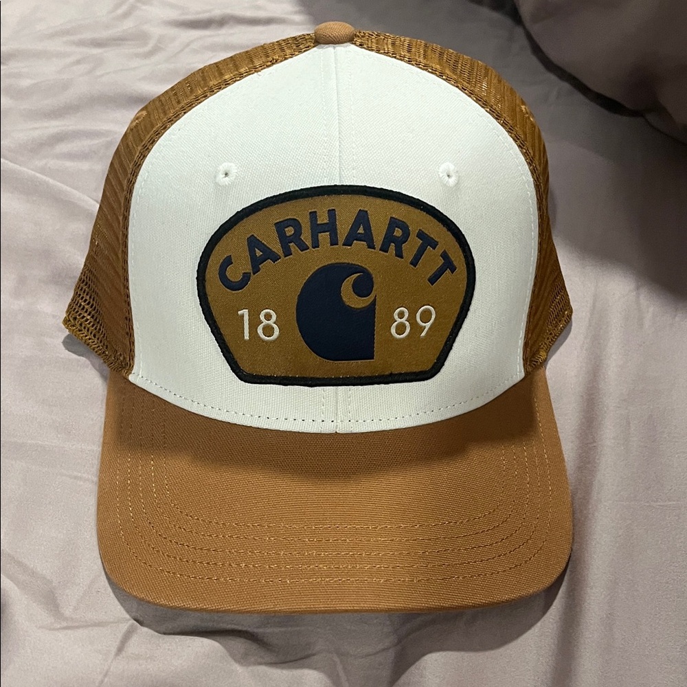 Carhartt Tan and White Logo Cap